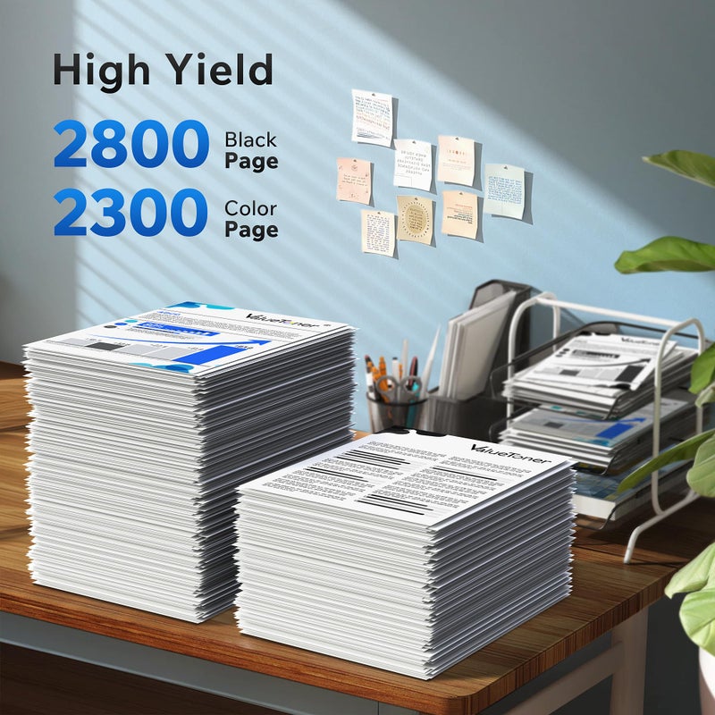 Valuetoner حبر Valuetoner 201X متوافق مع خراطيش حبر HP 201X 4 عبوات عالية الإنتاج CF400X CF401X CF402X CF403X لطابعات Color Laserjet Pro MFP M277dw M252dw M277c6 M277n M252n M277 (أسود أزرق أصفر أرجواني) - Image 3